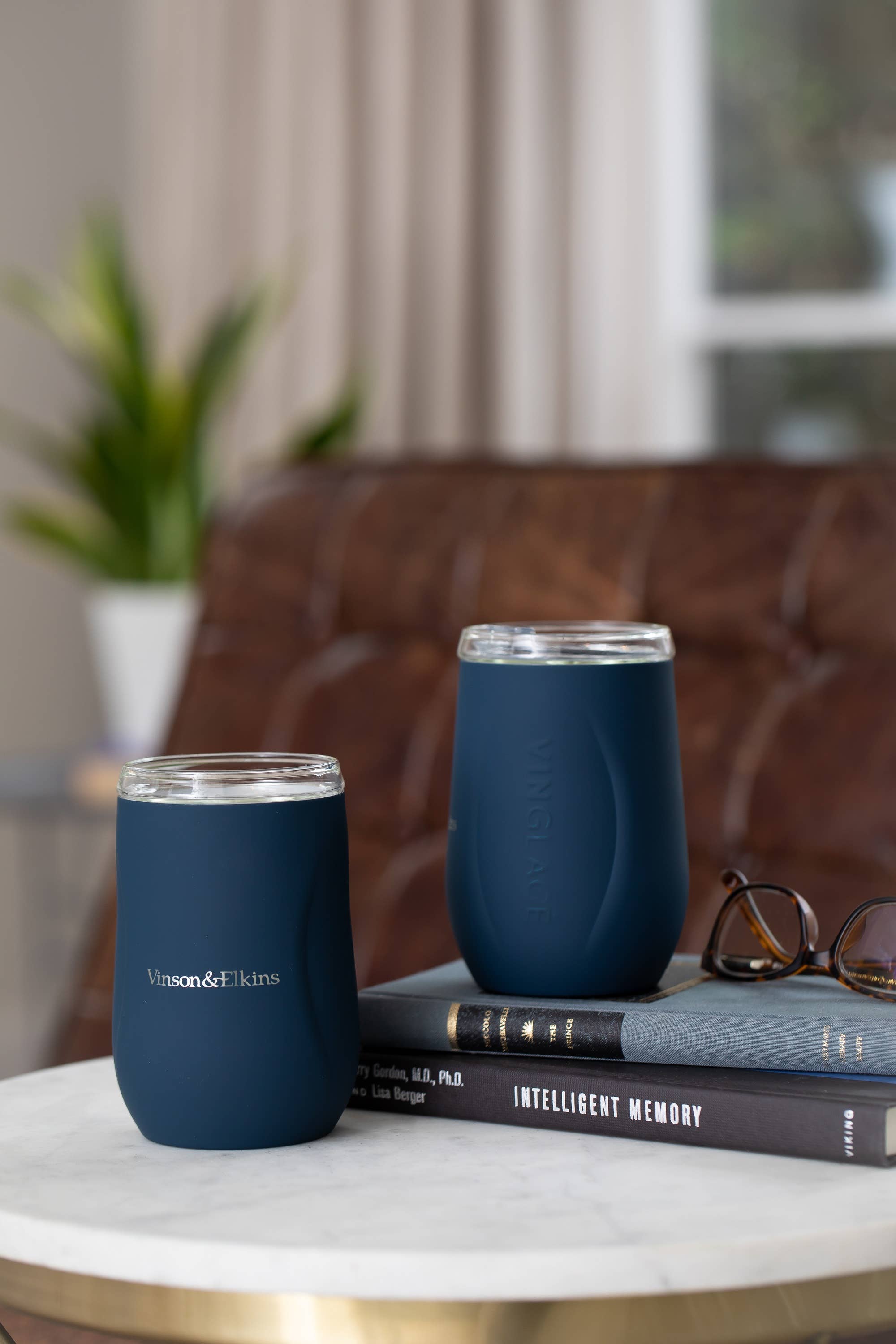 Vinglacé Glass-Lined Wine Glass – Navy | 10 oz Stainless Steel Wine Tumbler