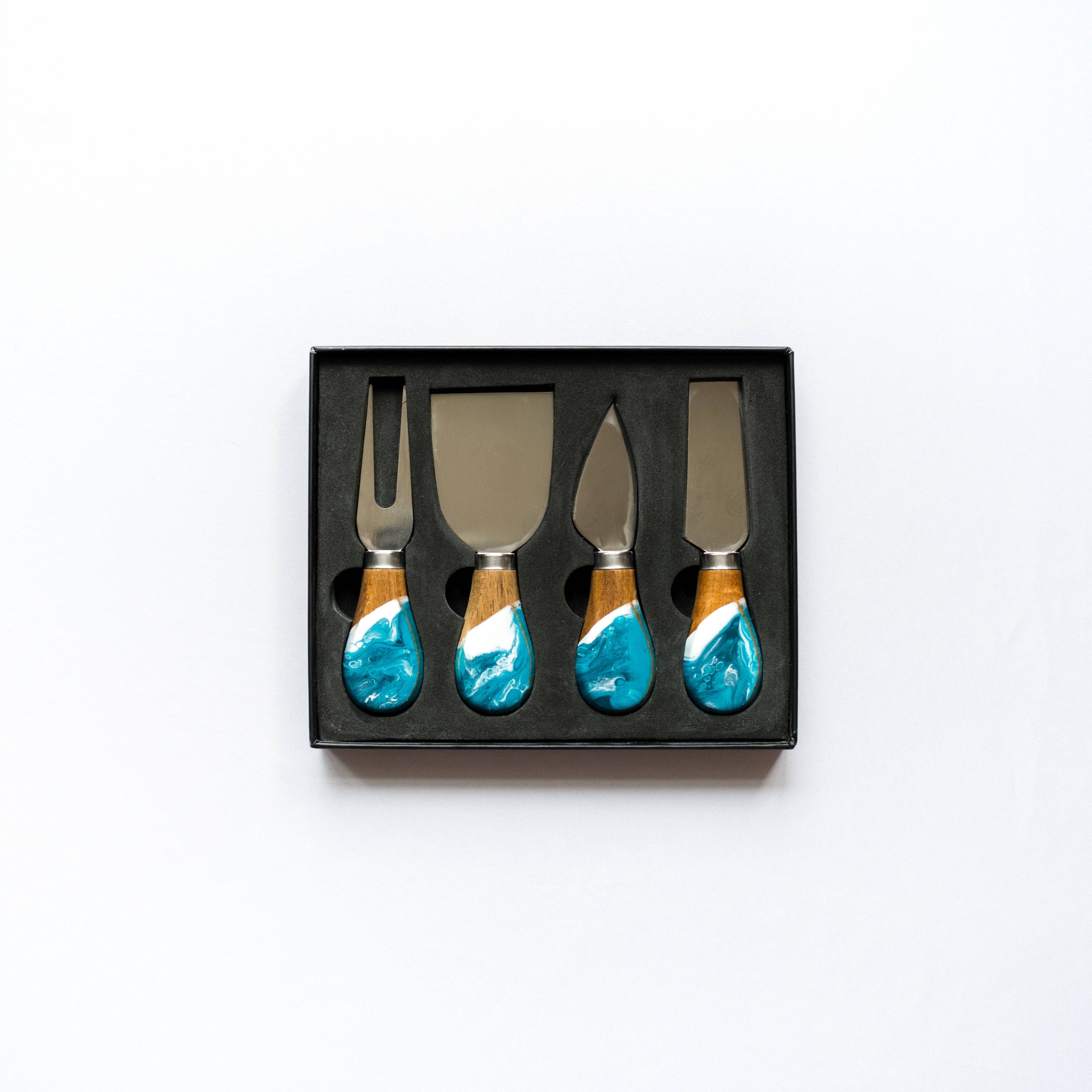 Resin Coated Cheese Knife Set - Set of 4