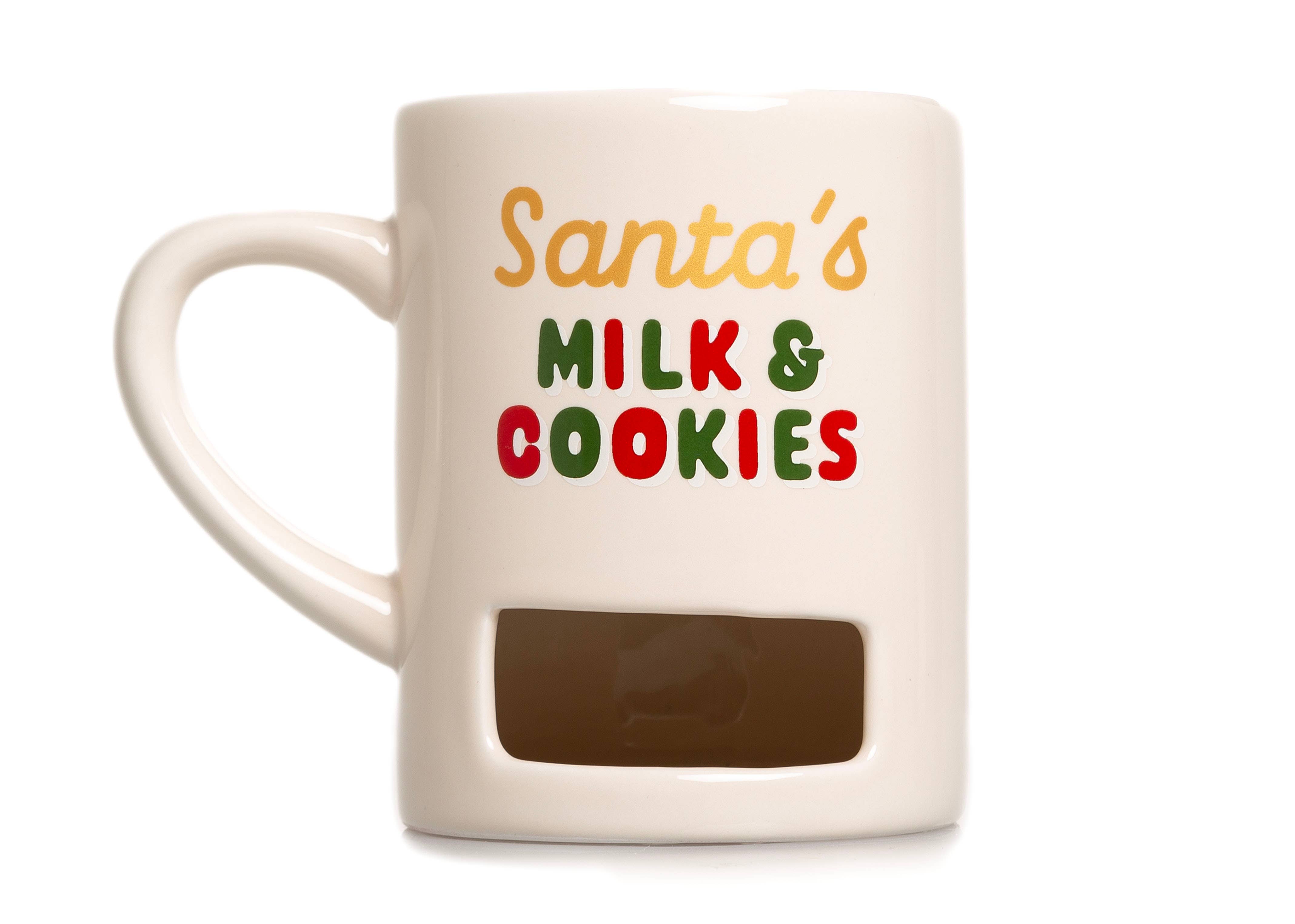 Santa’s Milk & Cookies Christmas Ceramic Mug, White