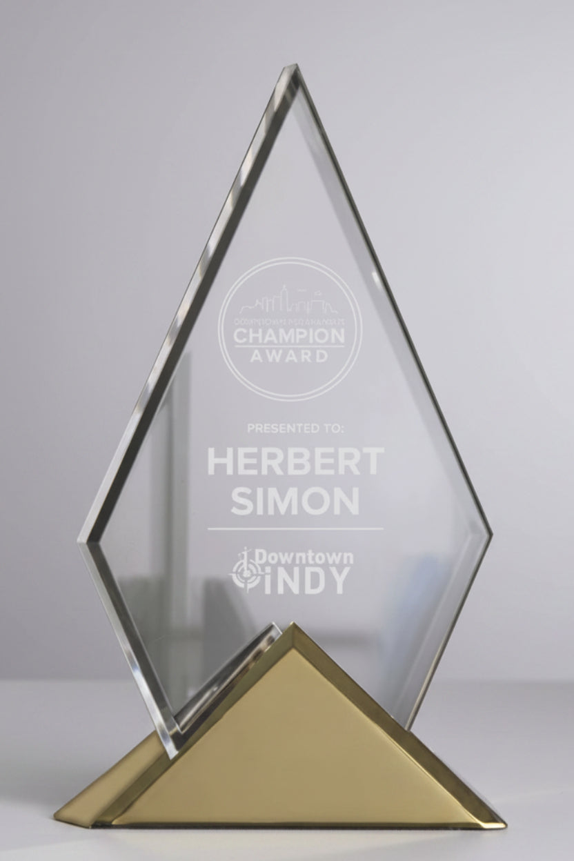 Clear Acrylic Pyramid Award with Triangle Base