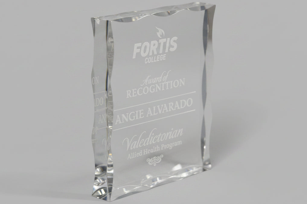 Acrylic Block with Scallop Edge-Awards & Engraving