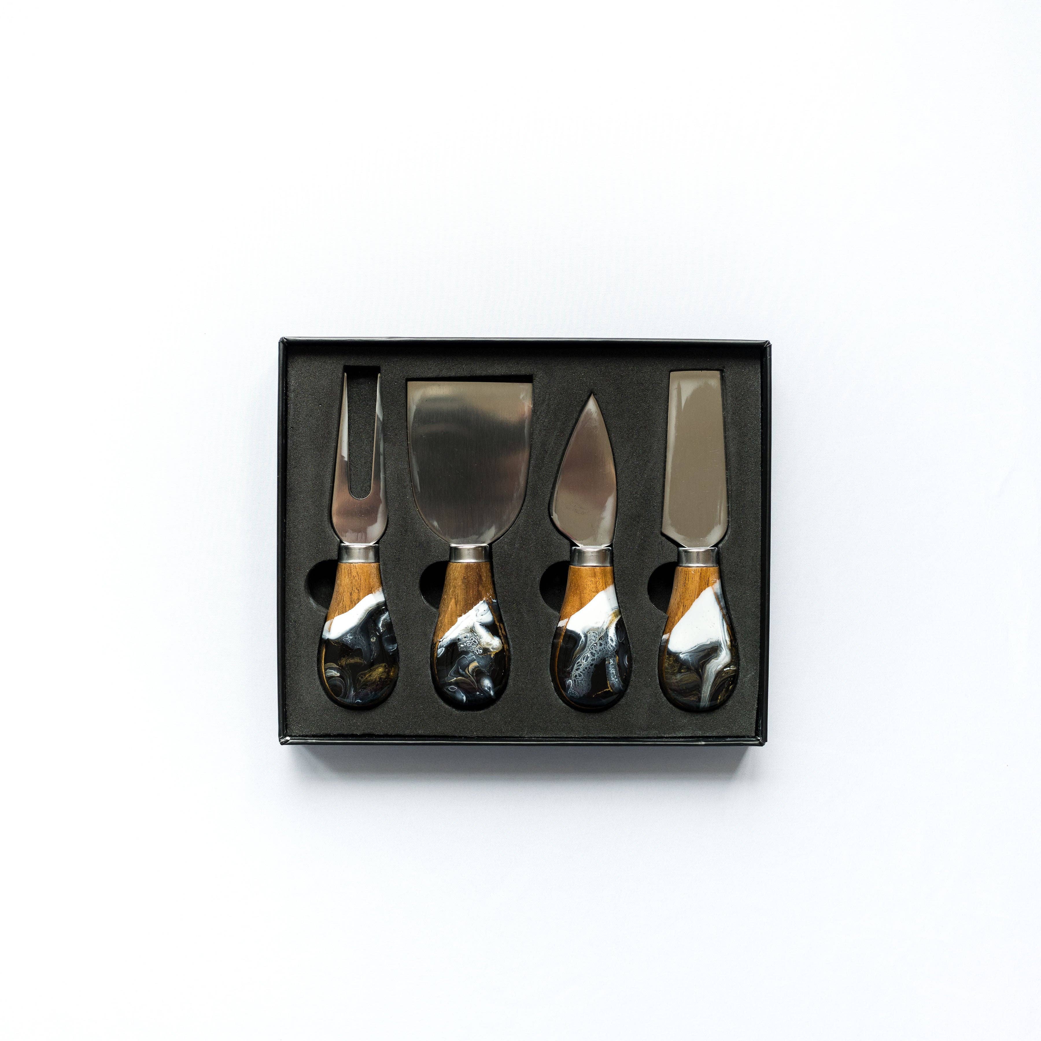 Resin Coated Cheese Knife Set - Set of 4