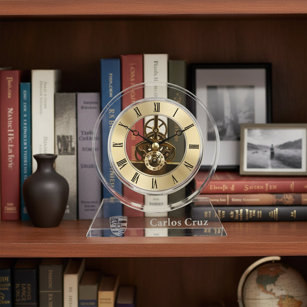 Crystal Desk Clock-Awards & Engraving