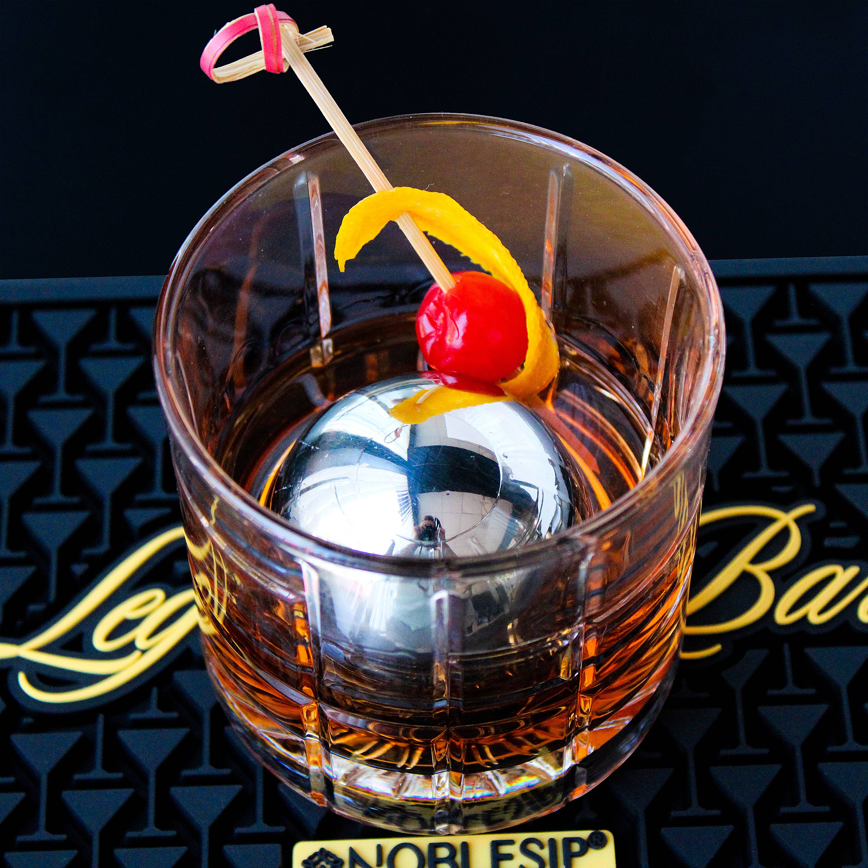 Whiskey Chilling Balls Gift Set – 4 Stainless Steel Ice Balls, Tongs & Storage Bag, Premium Bar Gift