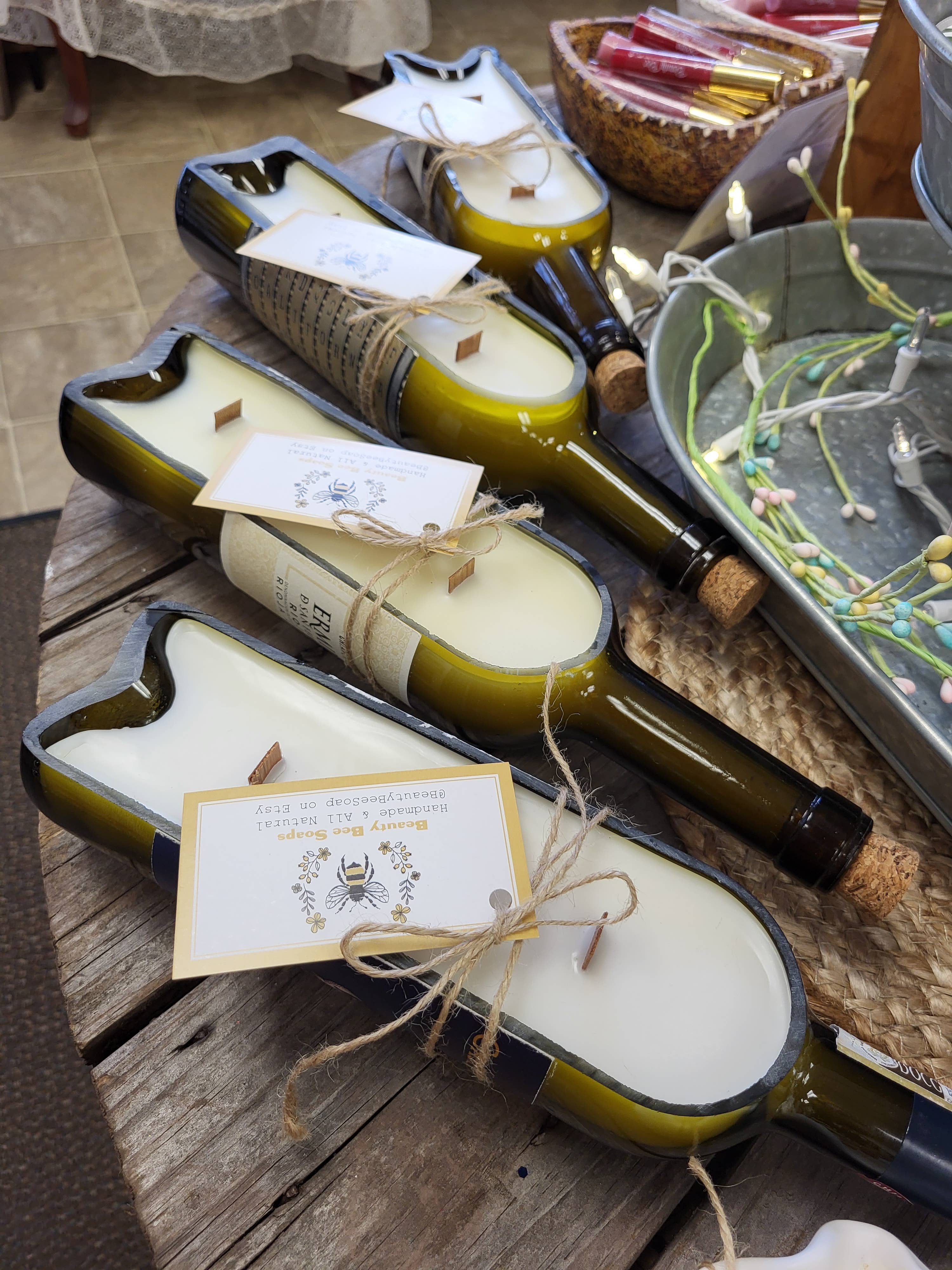 Cut Wine Bottle Candle