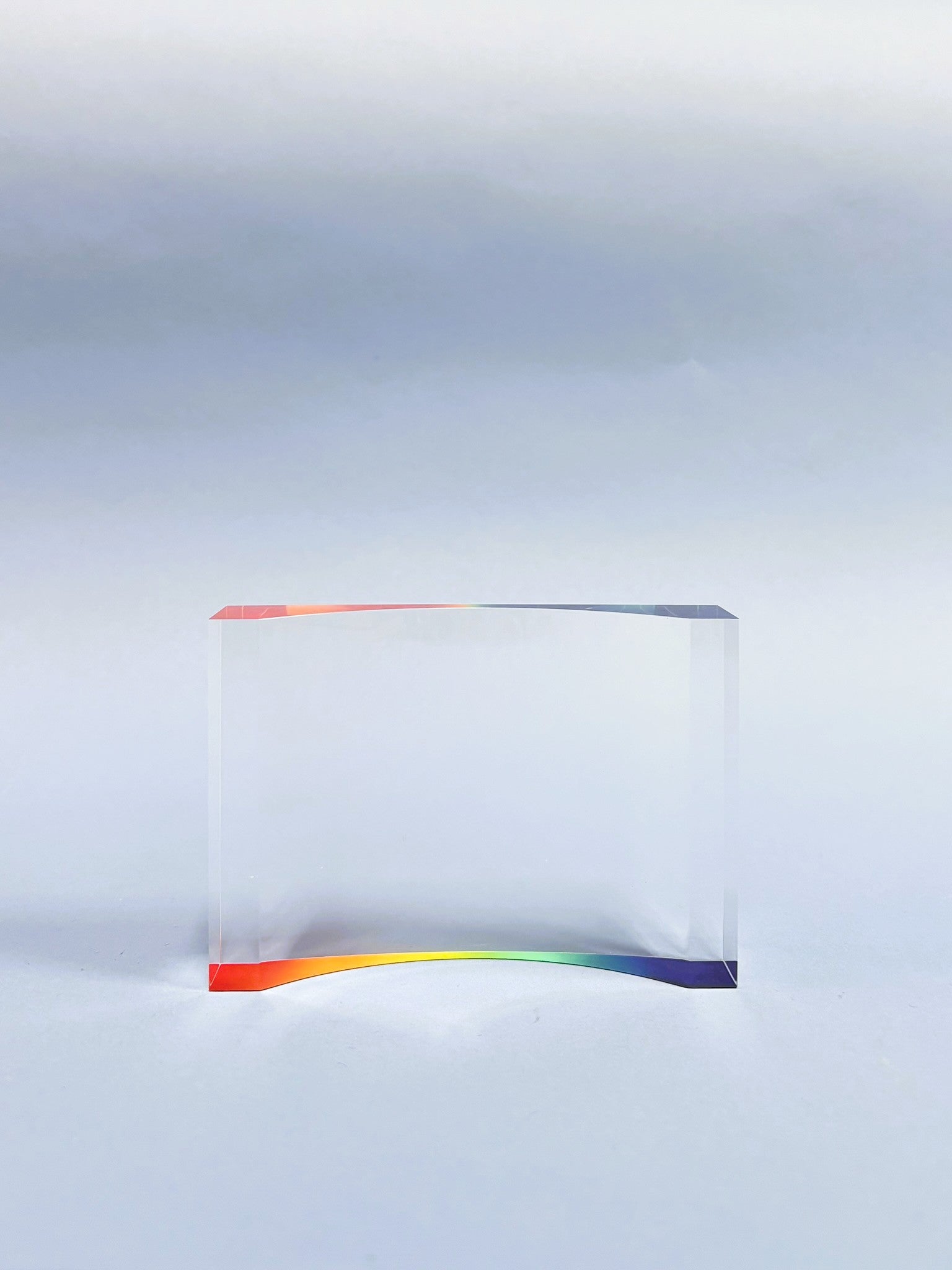 Rainbow Thick Acrylic Crescent Award