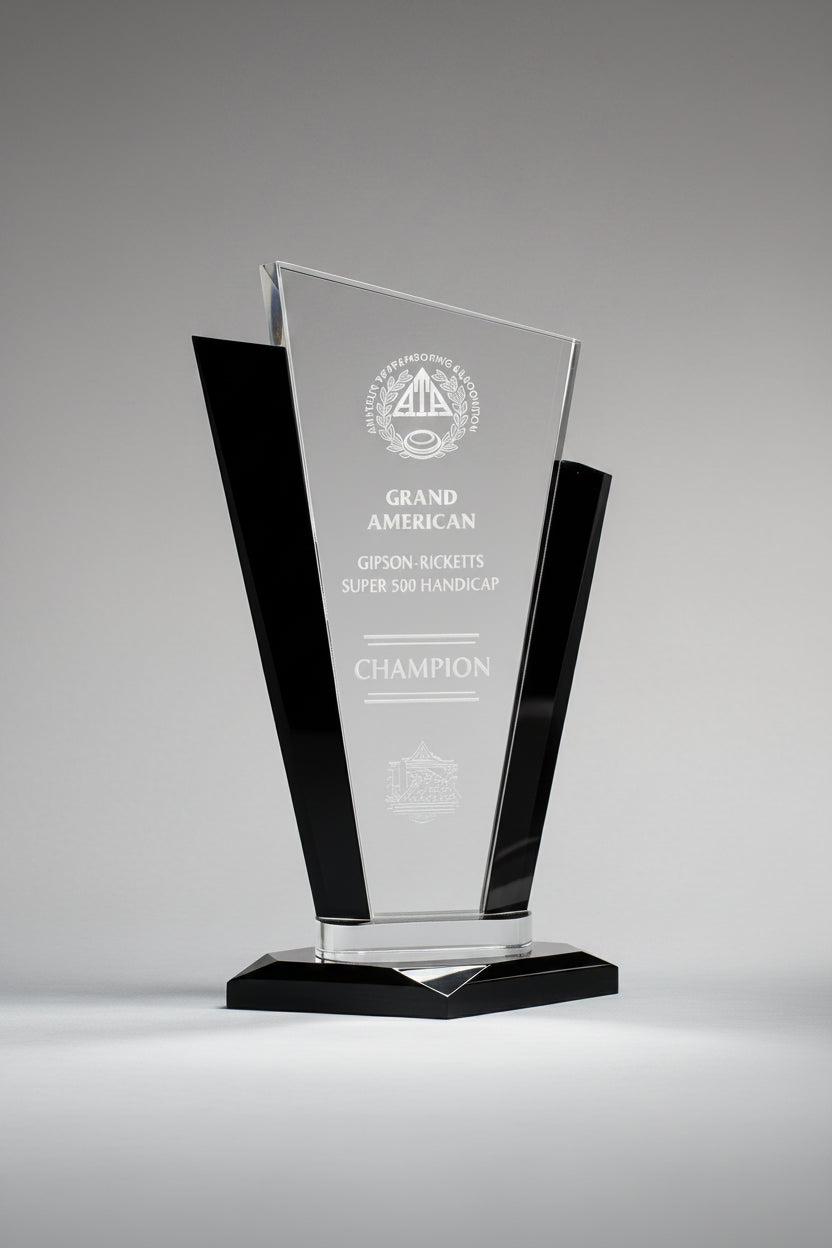 Black Accent Clear Crystal-Awards & Engraving