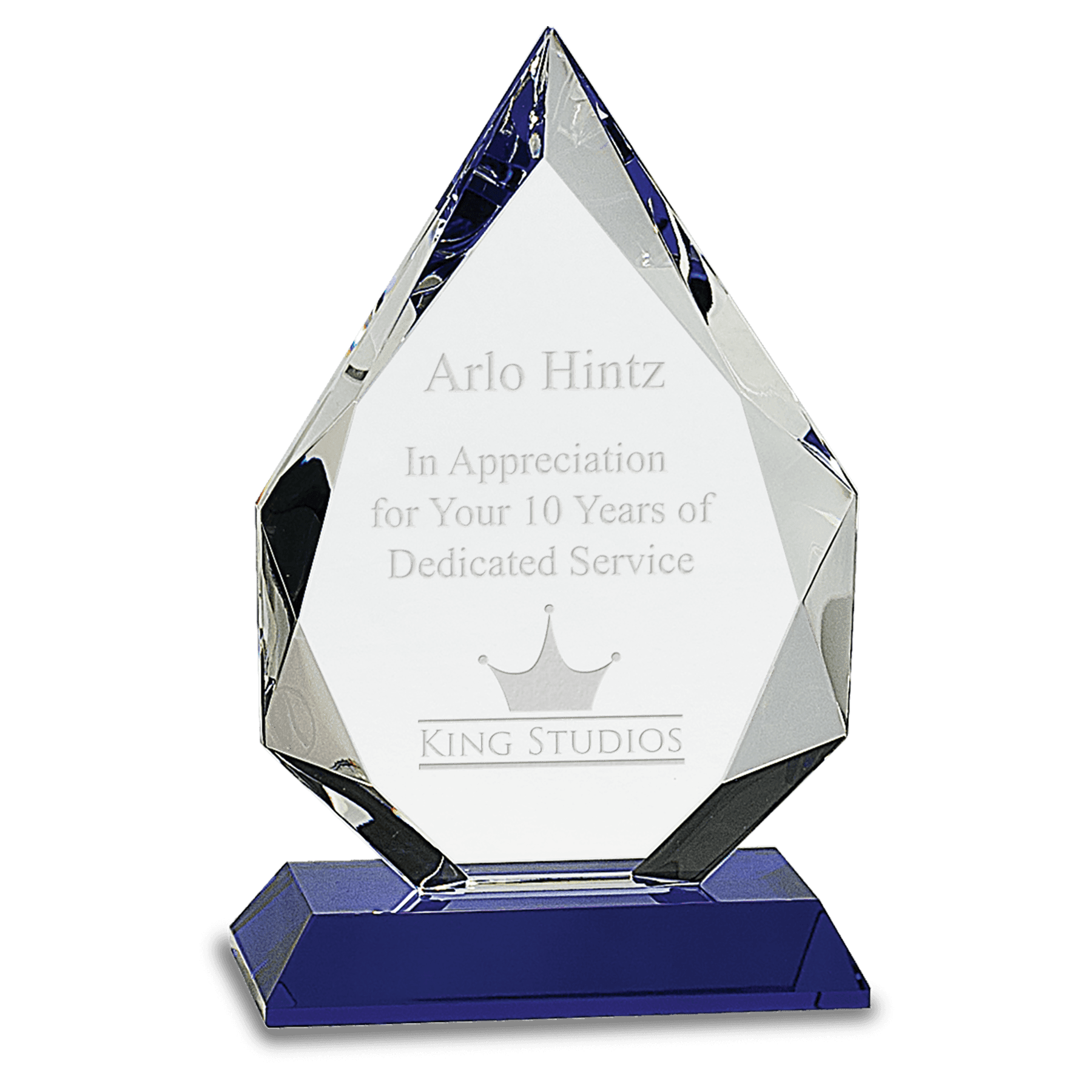 Diamond Crystal on Blue Pedestal Base