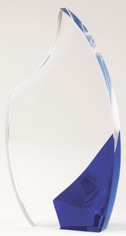 Elegant Self Standing Crystal Award with Blue