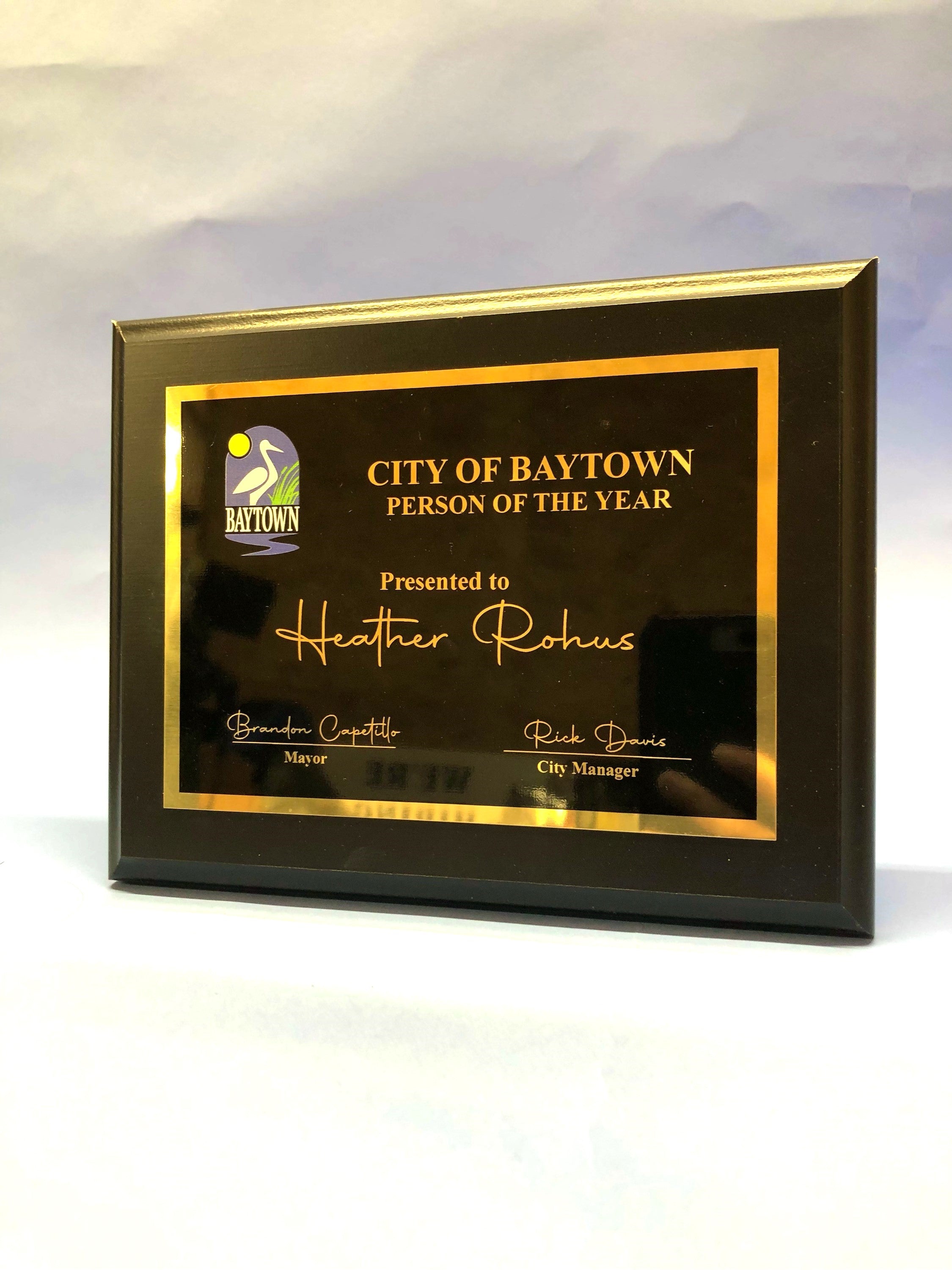 EXecutive Black Finish Plaque Lasered
