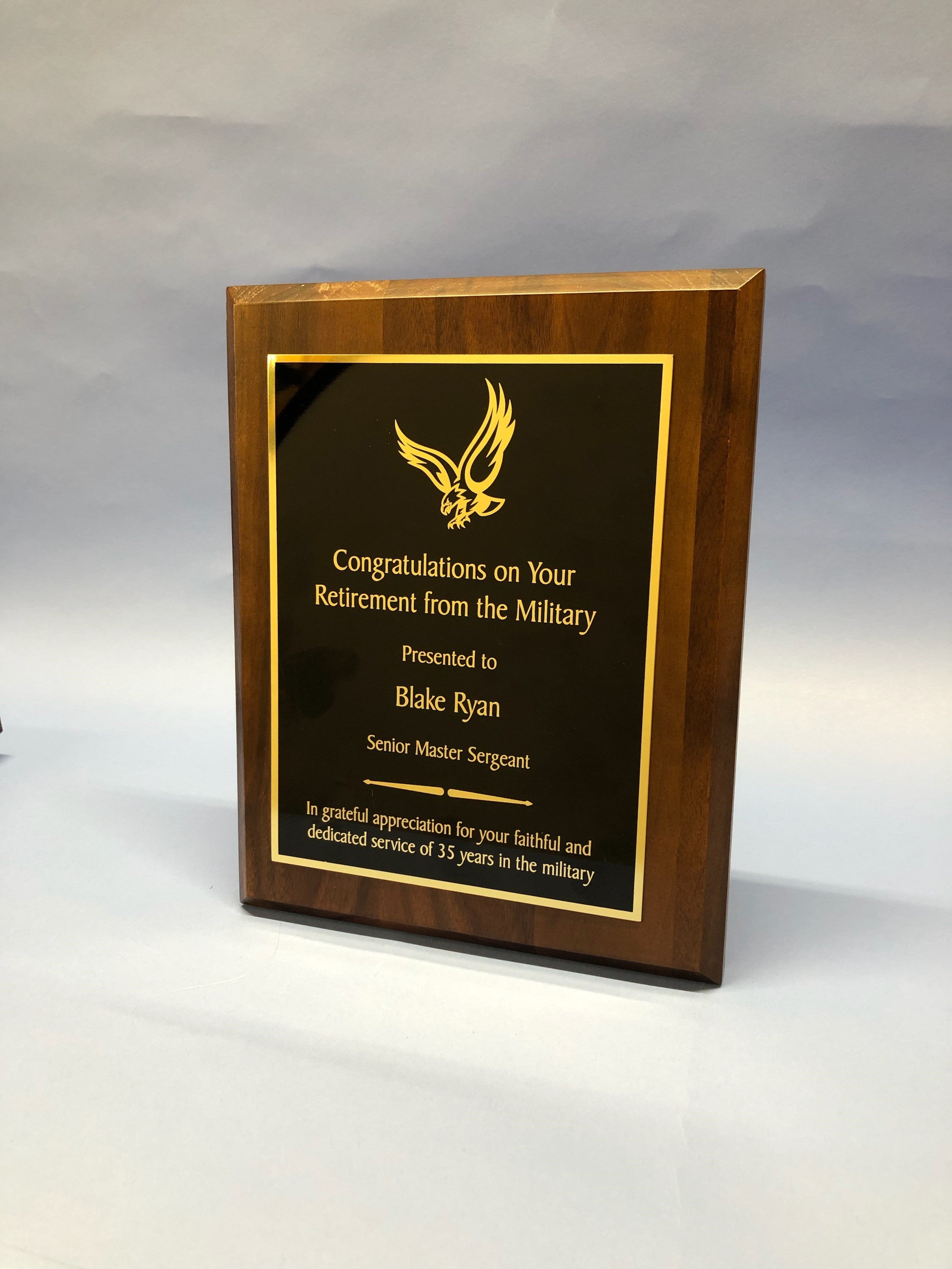 EXecutive Walnut Plaque Lasered