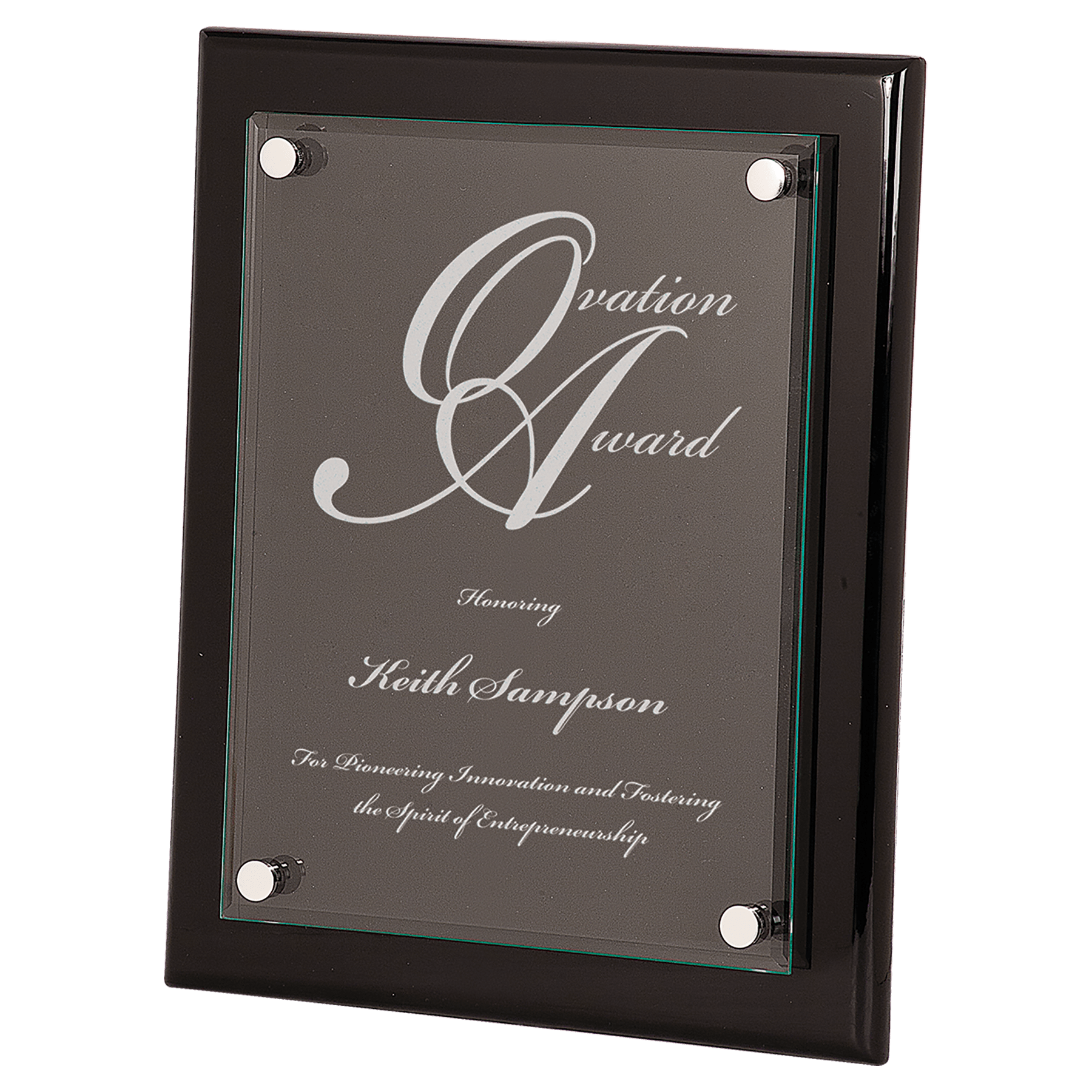 Black Piano Finish Plaque with Acrylic Plate
