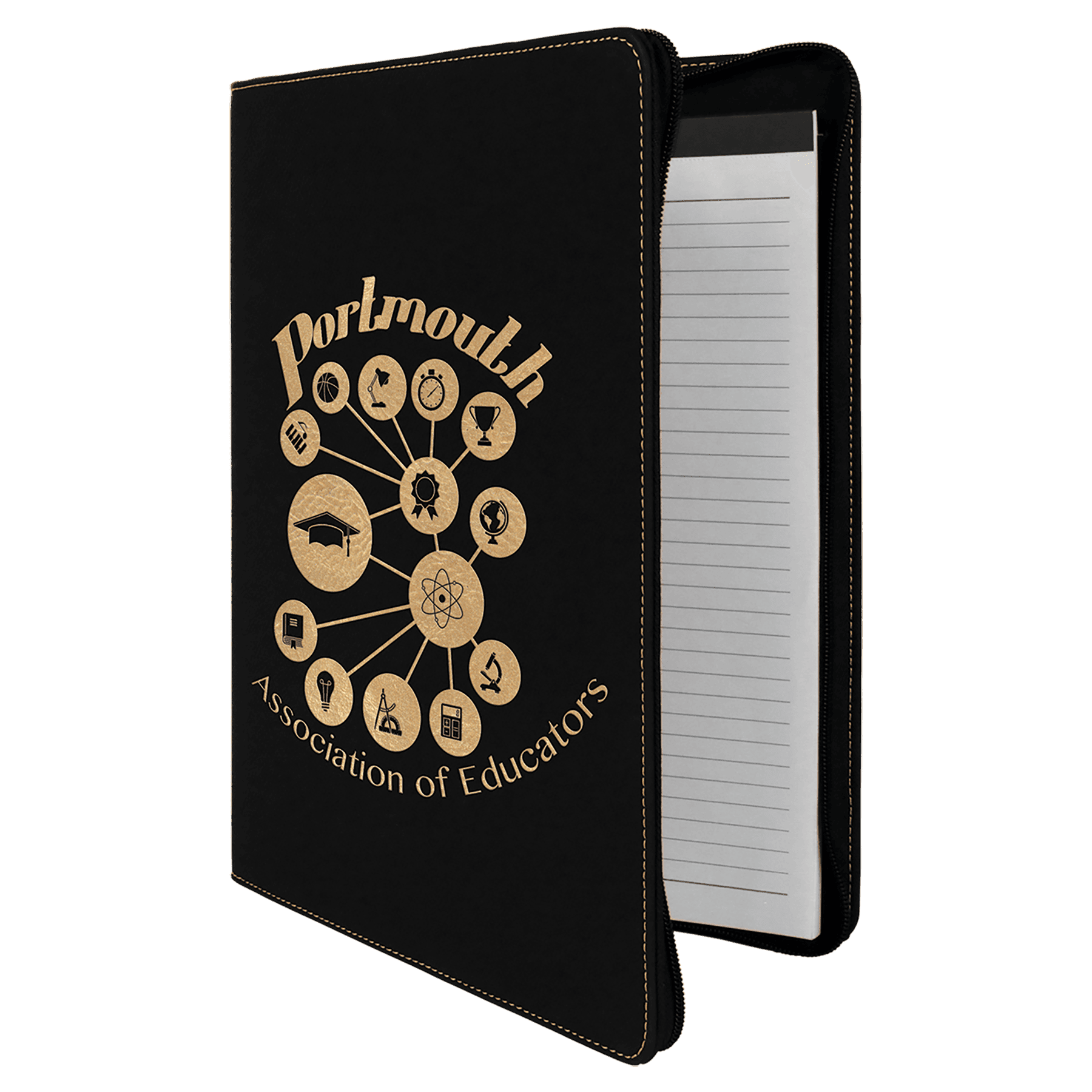 Laserable Leatherette® Portfolios with Zipper