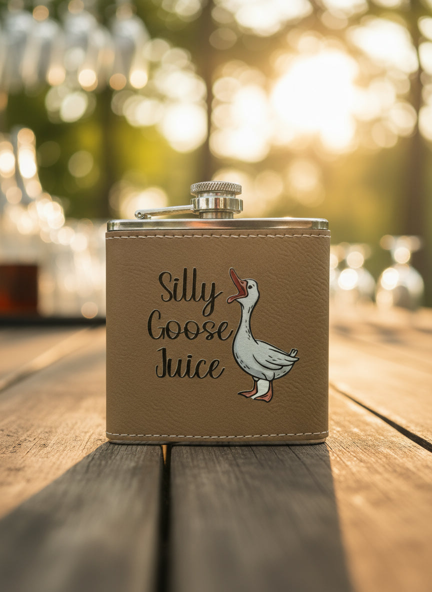 Silly Goose Juice - 6oz Stainless Steel Flask