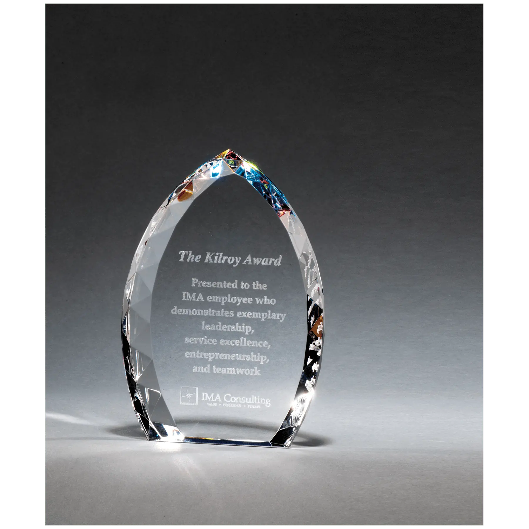 Crystal Flame with Jeweled Edge and Prism-Effect
