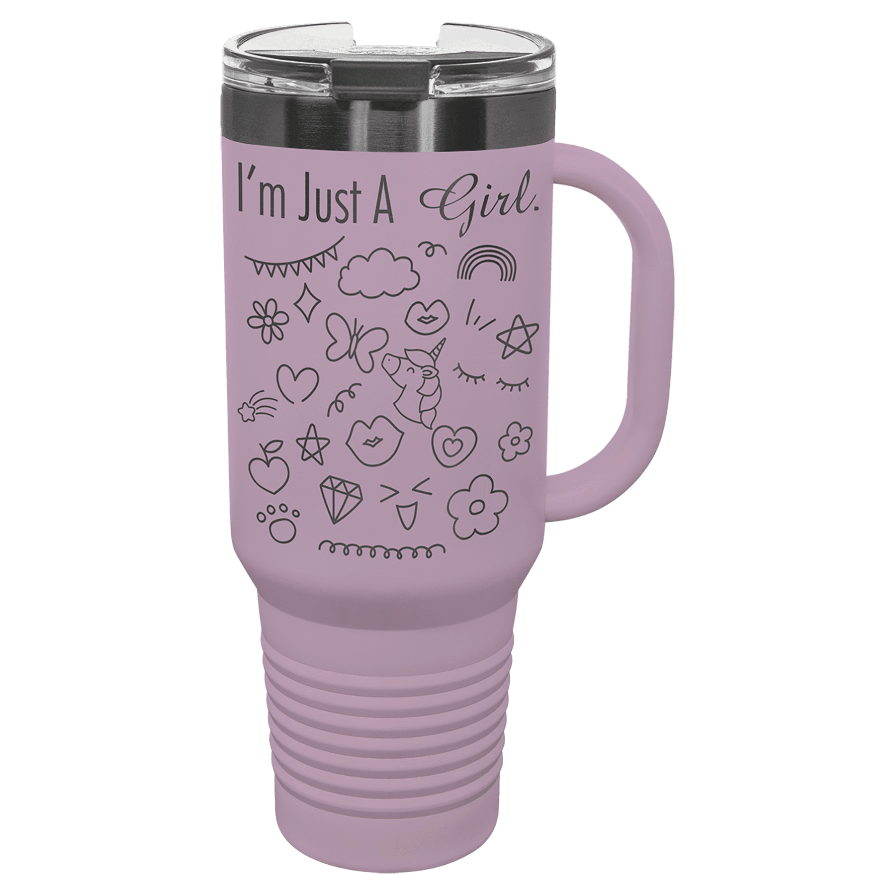 40 oz. Stainless Steel Vacuum Insulated Travel Mug with Handle and Straw - Pastel Colors