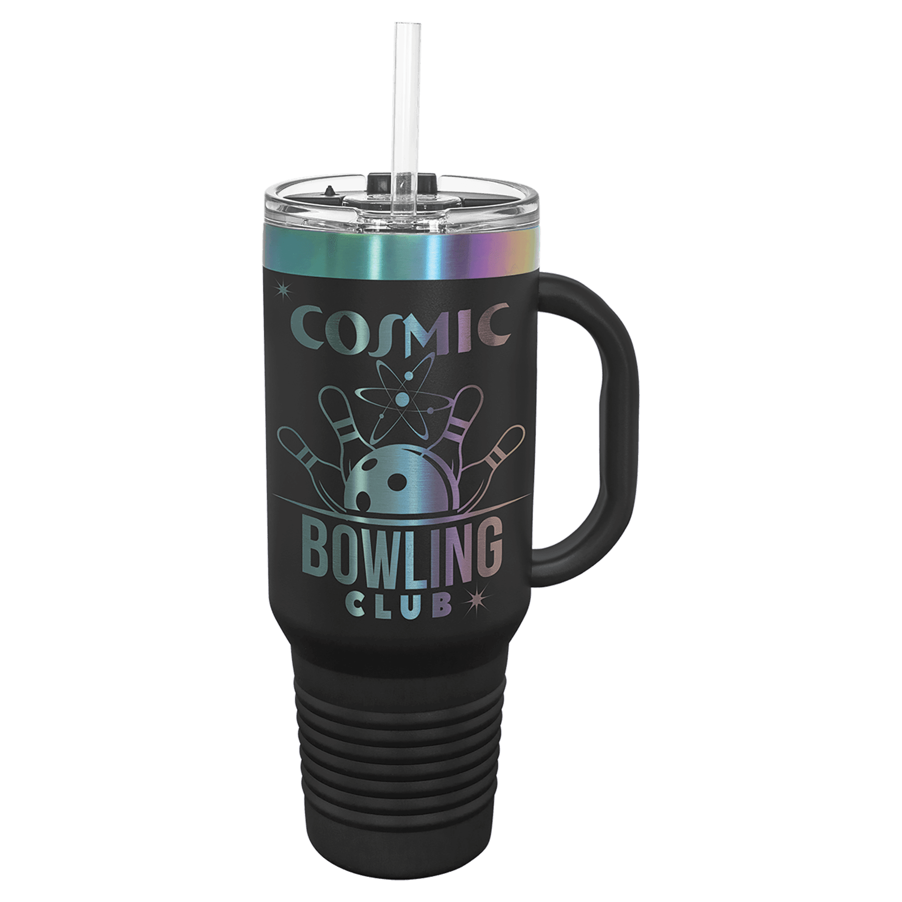 40 oz. Stainless Steel Vacuum Insulated Travel Mug with Handle and Straw - Ion Plated