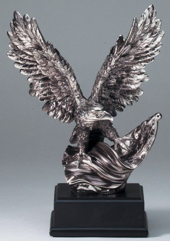 Silver Resin Eagle on Black Base