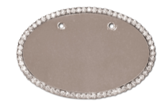 Silver Oval Rhinestone Name Badge