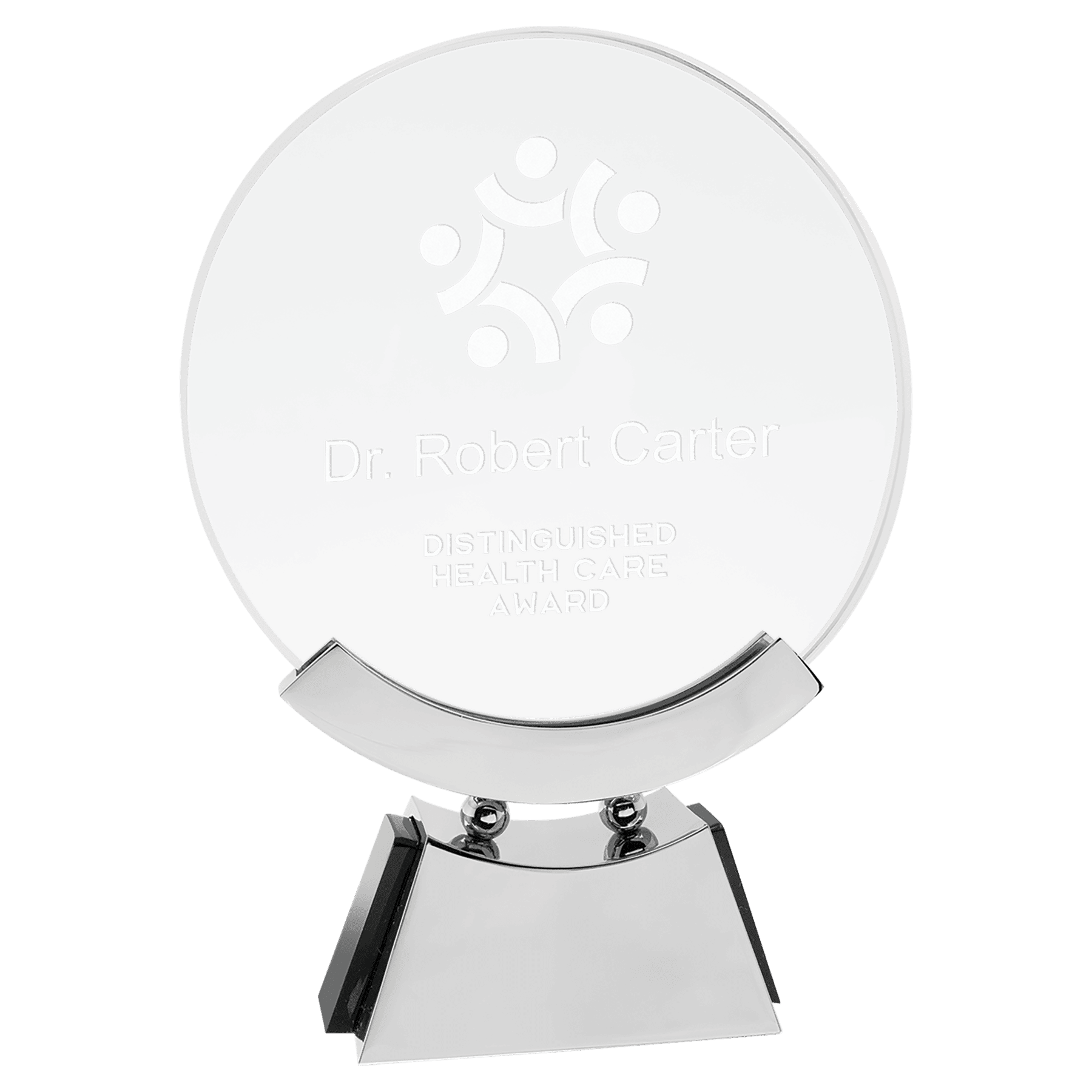 Round Voyager Glass with Silver/Black Base