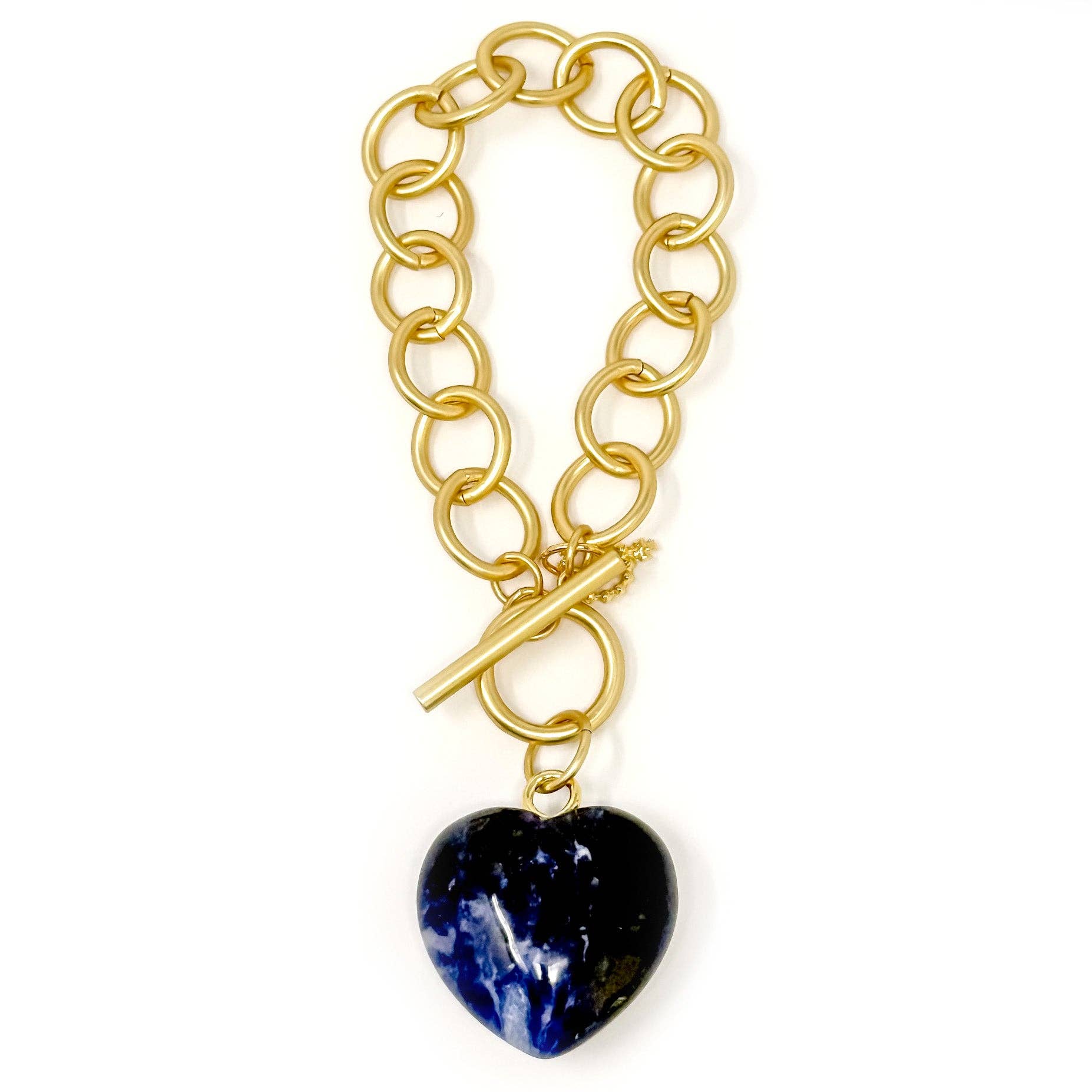 Heart & Soul Dumortierite Heart with Circle Loop Bracelet