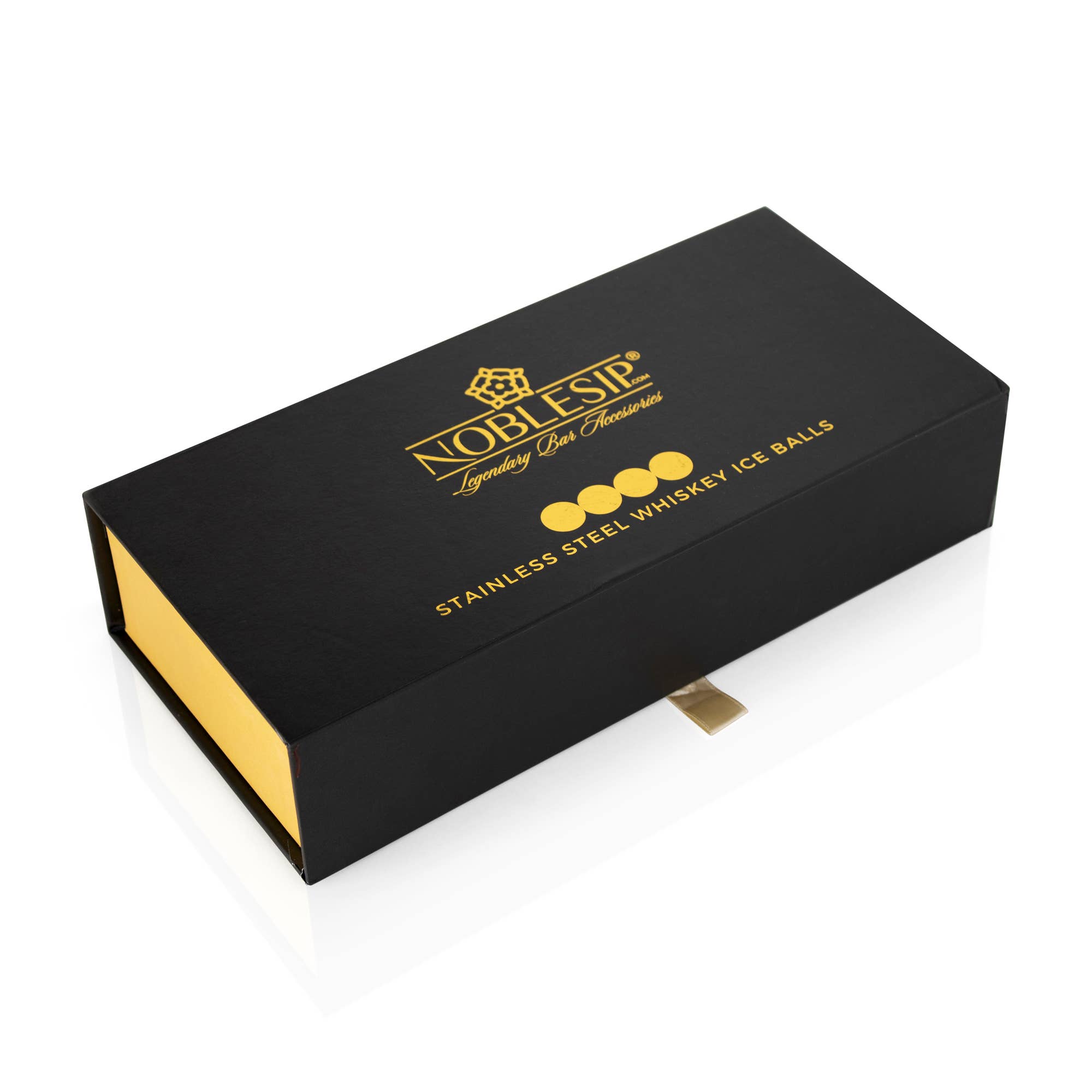 Whiskey Chilling Balls Gift Set – 4 Stainless Steel Ice Balls, Tongs & Storage Bag, Premium Bar Gift