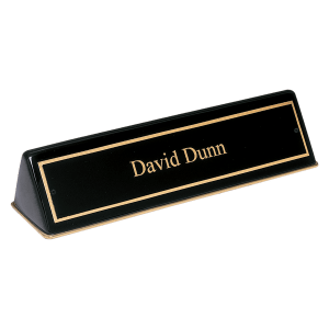 Black Piano Finish Desk Wedge with Black Plate