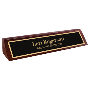 Rosewood Piano Finish Desk Name Wedge