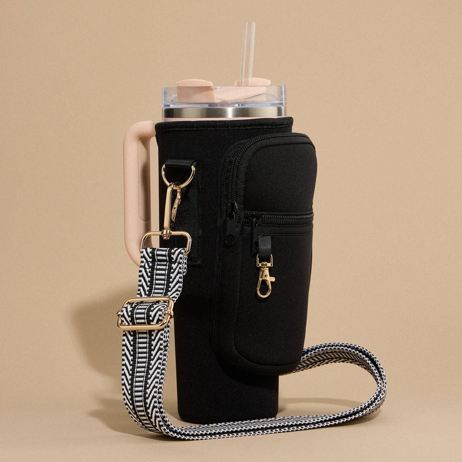 Neoprene Tumbler Bag with Adjustable Crossbody Strap
