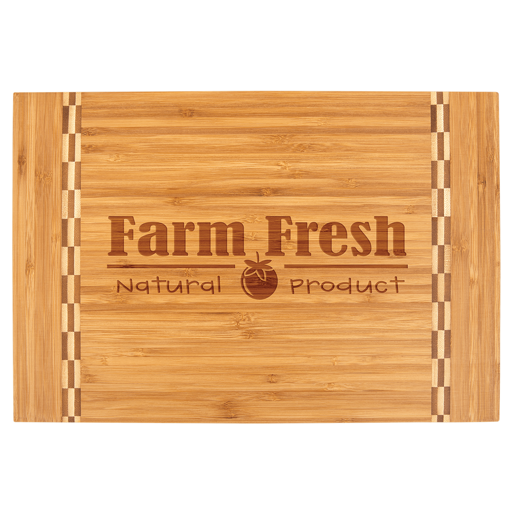 Bamboo Cutting Board with Butcher Block Inlay