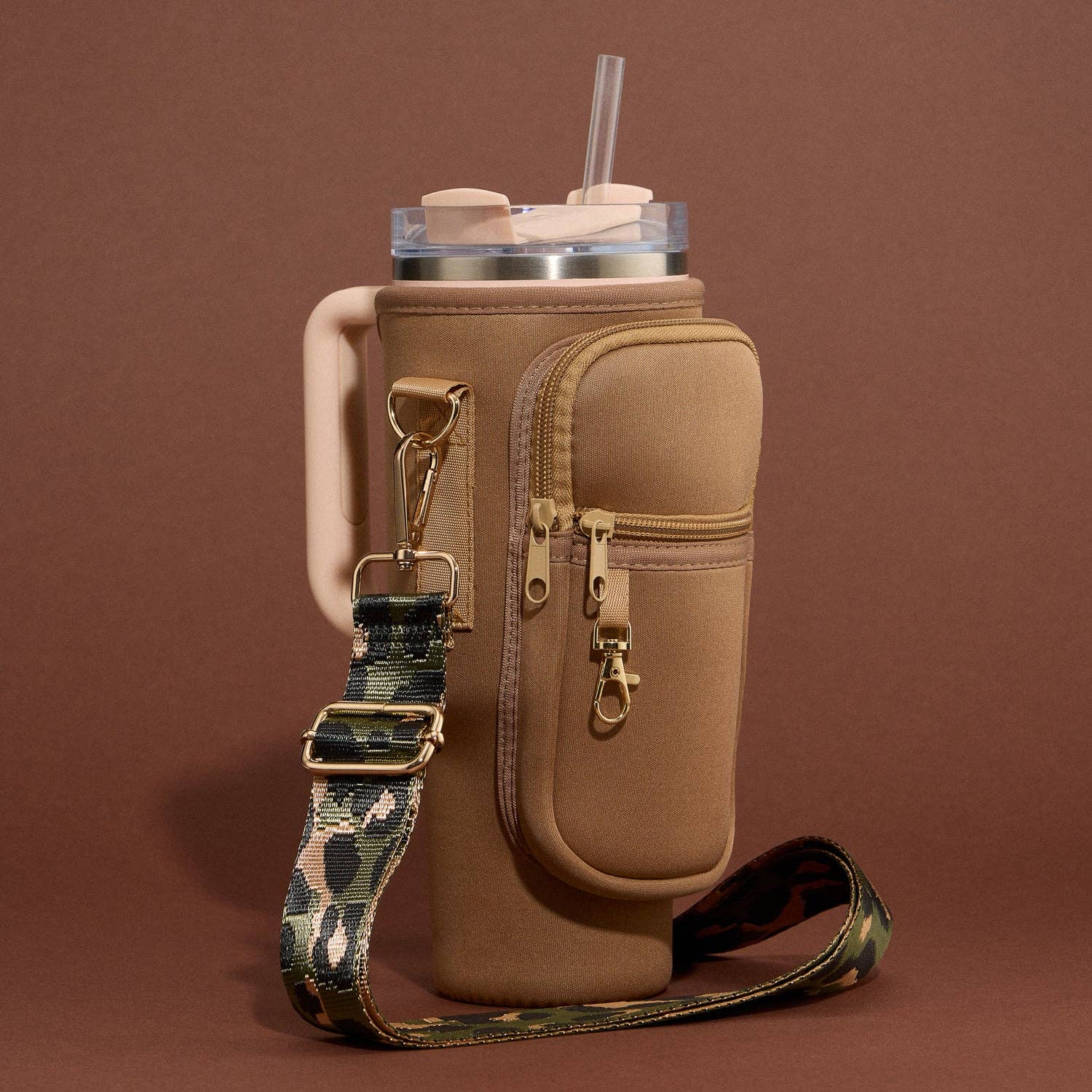 Neoprene Tumbler Bag with Adjustable Shoulder Strap