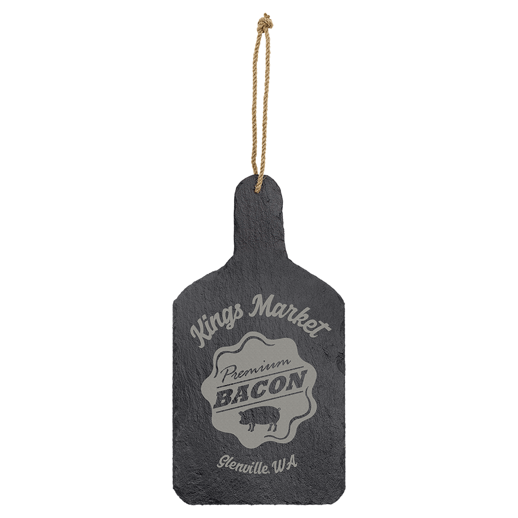 Black Slate Paddle Cutting Board Decor with Foam Pads and Hanging String