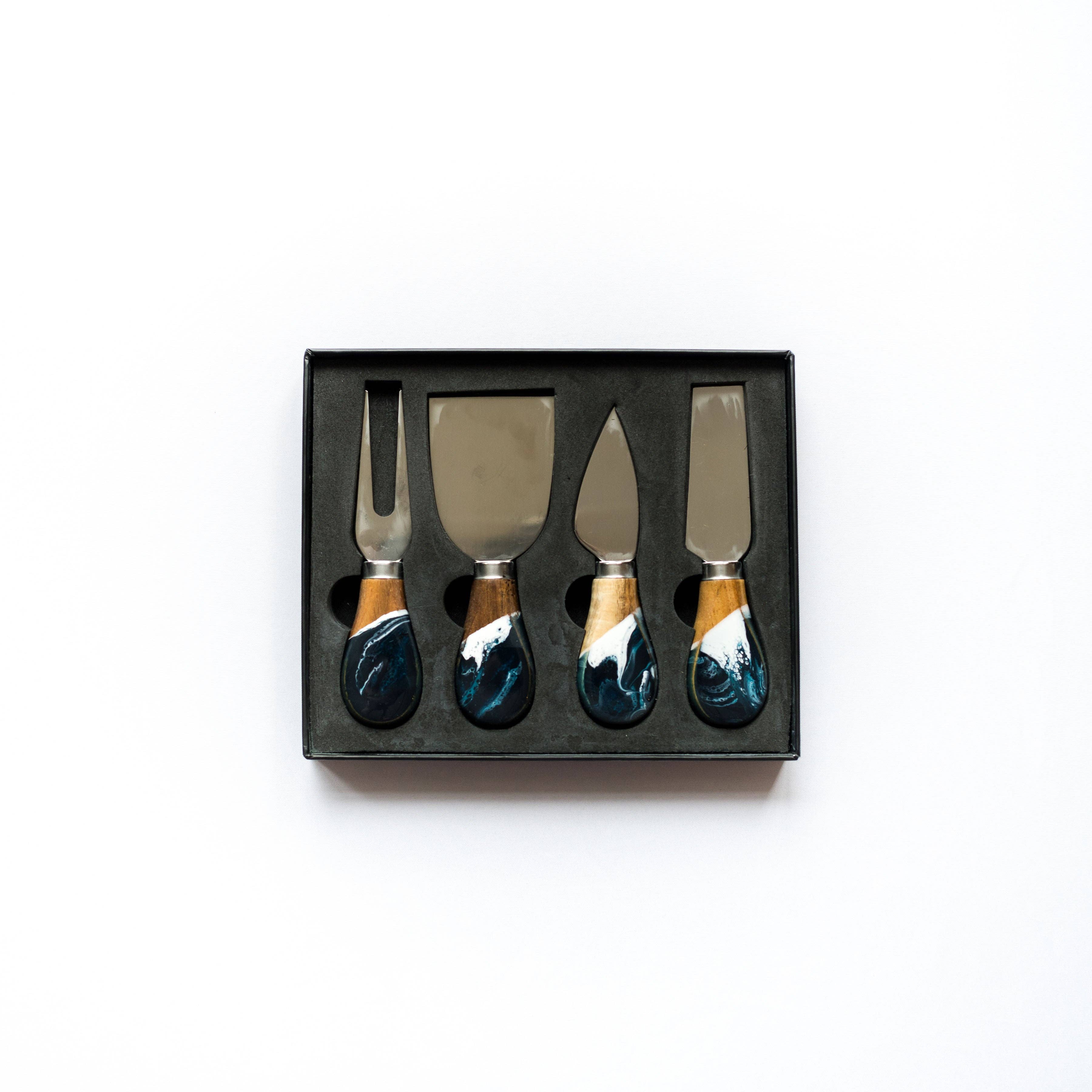 Resin Coated Cheese Knife Set - Set of 4