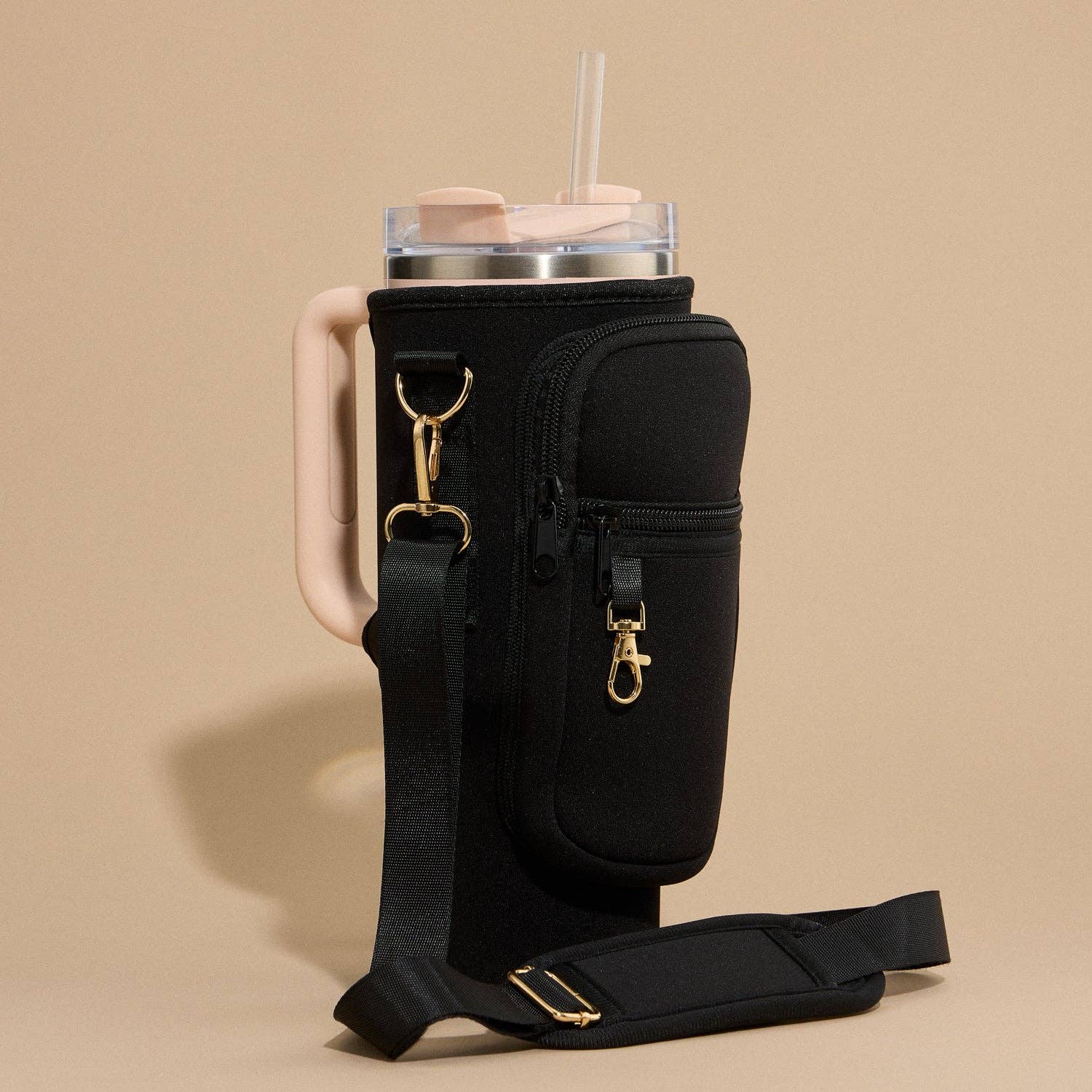 Neoprene Tumbler Bag with Adjustable Crossbody Strap