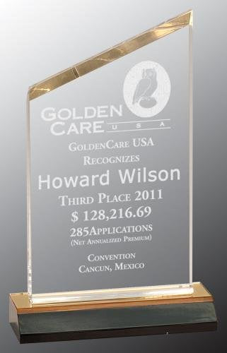 Bevel Peak Gold Reflection Acrylic Award