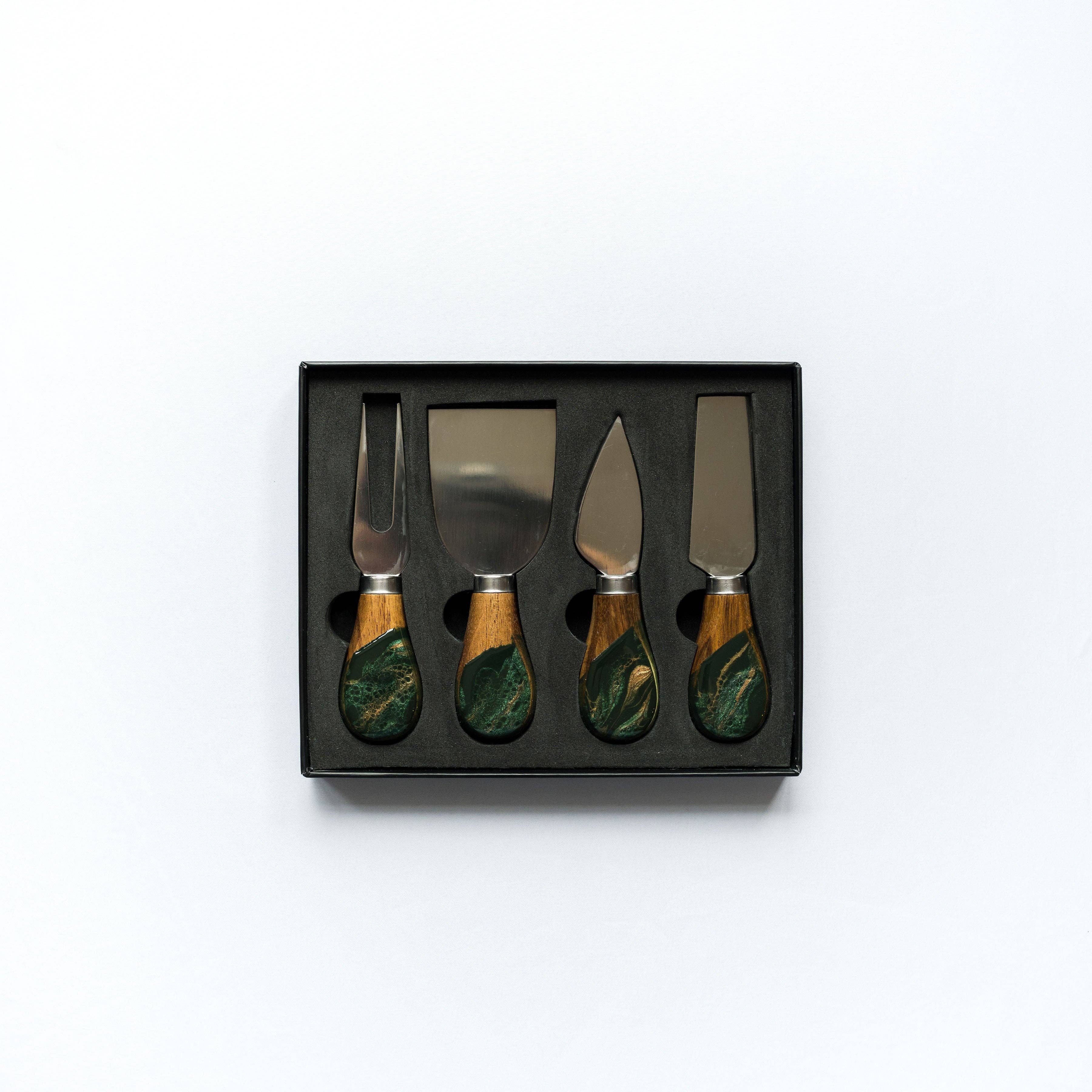 Resin Coated Cheese Knife Set - Set of 4