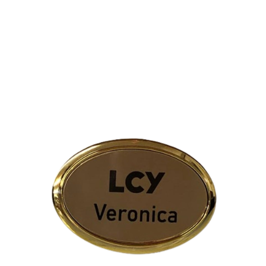 Oval Custom Name Badge with Frame
