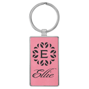 Laserable Leatherette Rectangle Keychain (SBP)
