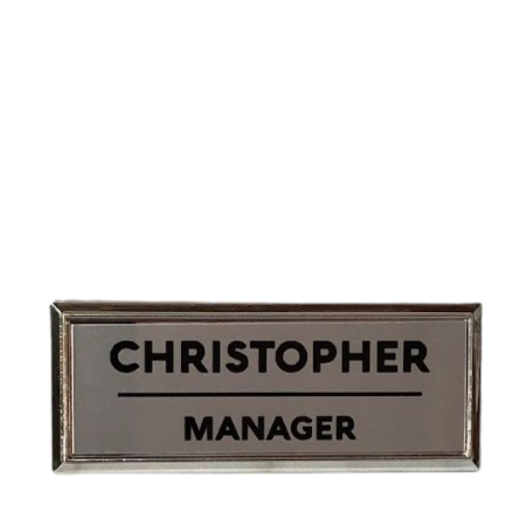 Rectangle Custom Name Badge with Square Frame-Awards & Engraving
