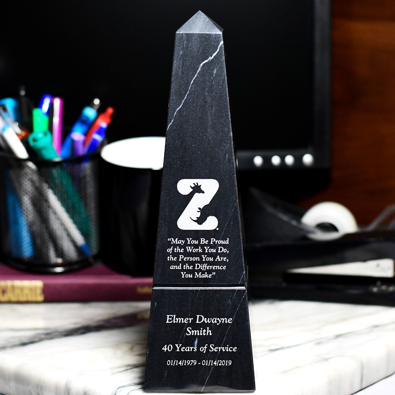 Black Marble Obelisk-Awards &amp; Engraving
