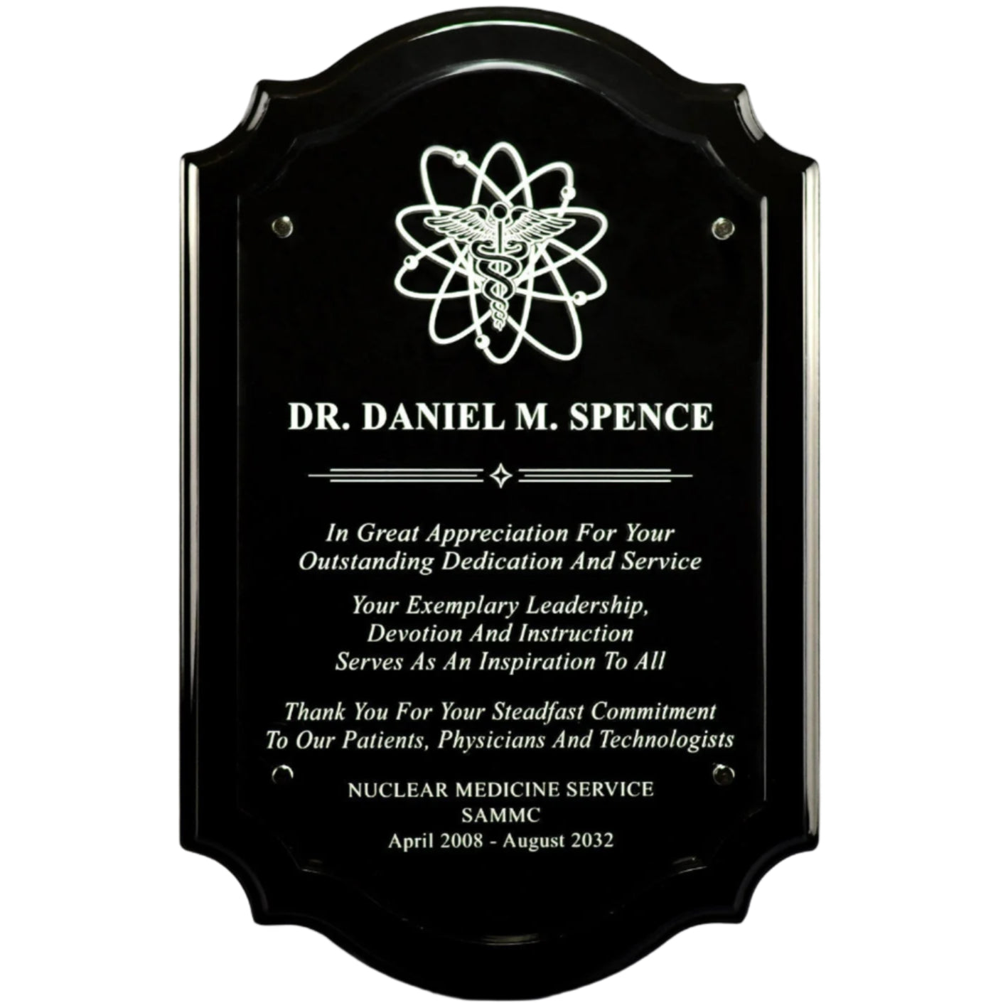 Scalloped Edge Plaque With Floating Acrylic Plate-Awards &amp; Engraving