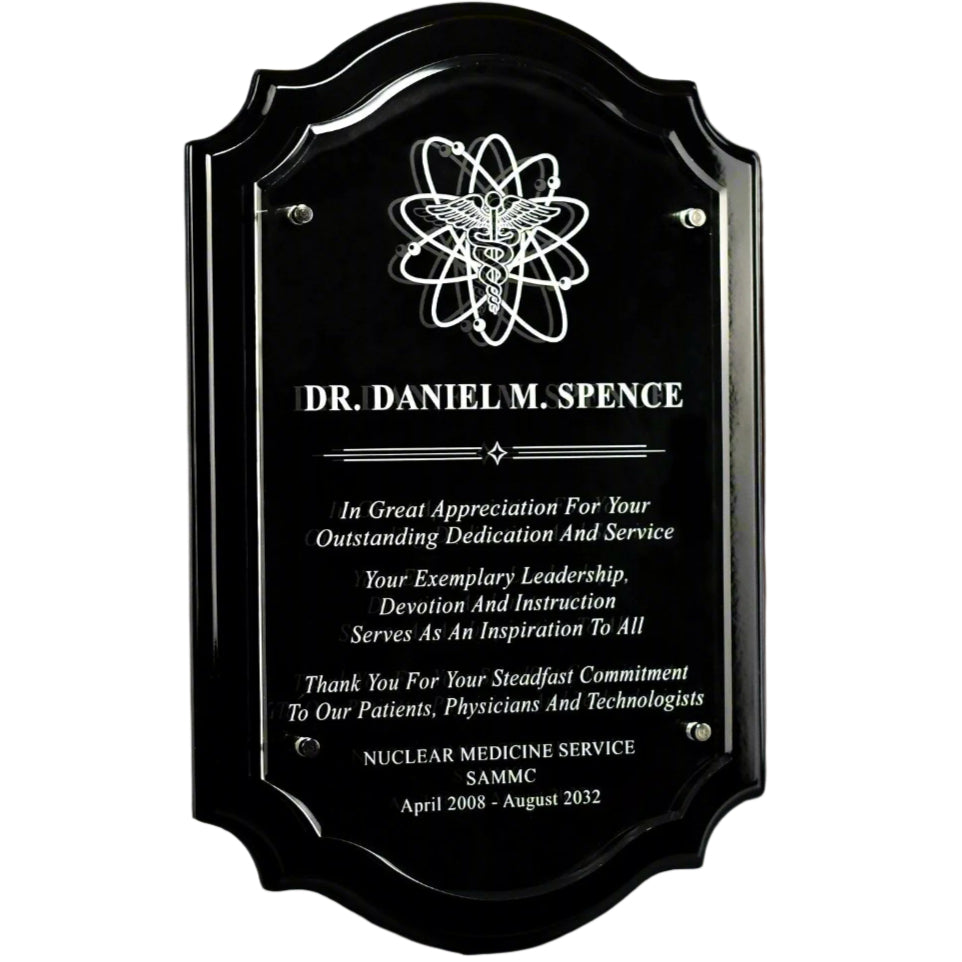 Scalloped Edge Plaque With Floating Acrylic Plate-Awards &amp; Engraving