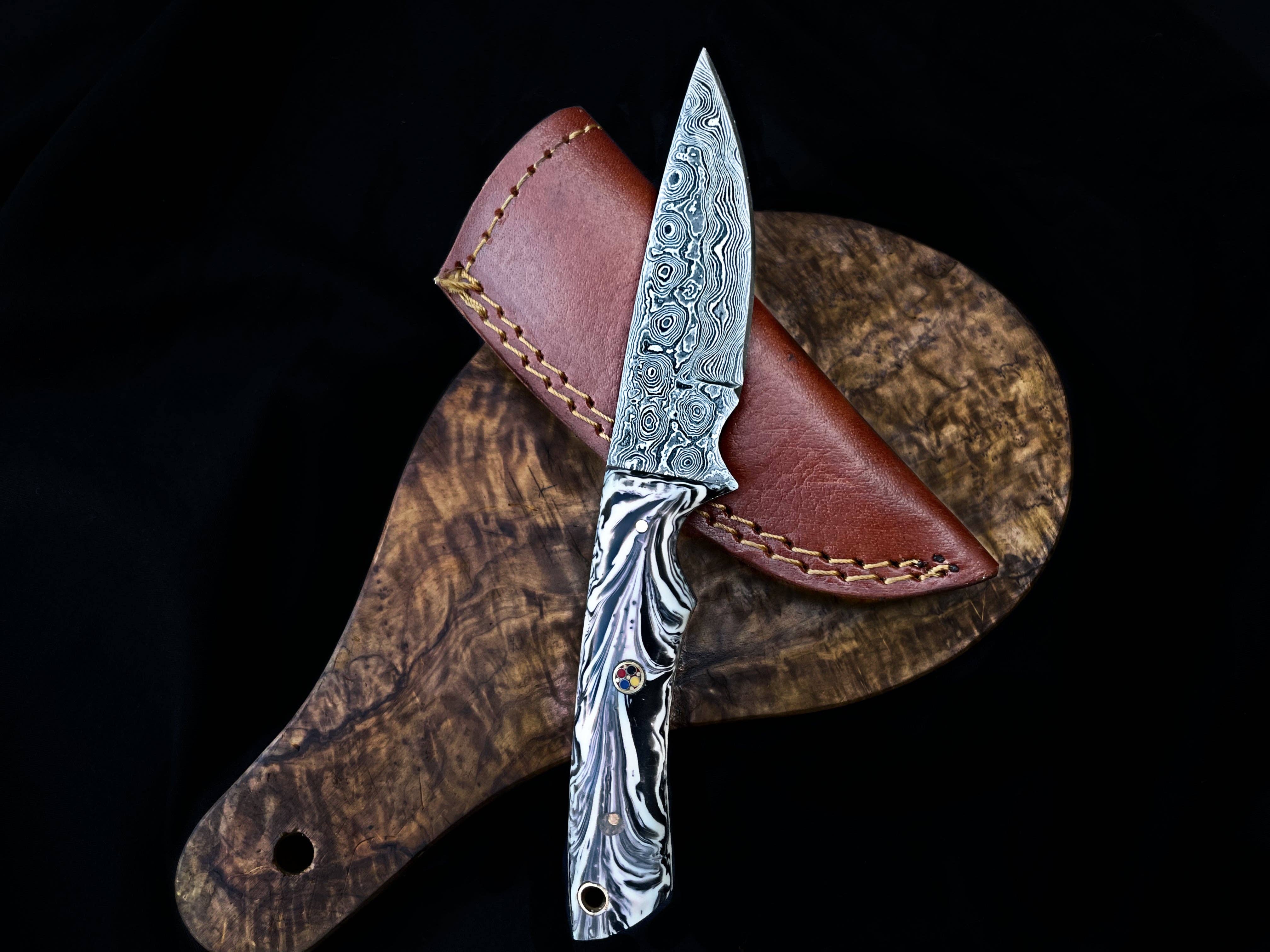 Damascus Steel Dragon Knife