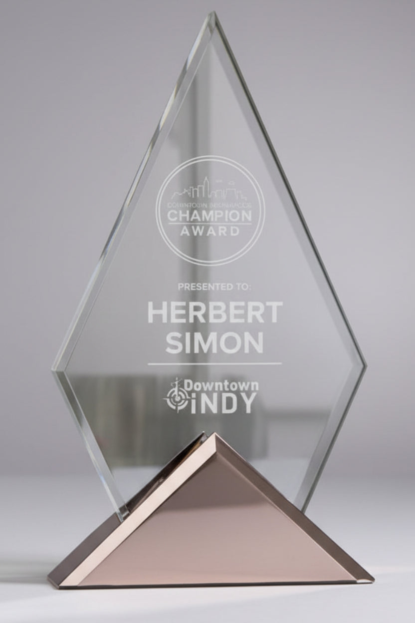 Clear Acrylic Pyramid Award with Triangle Base