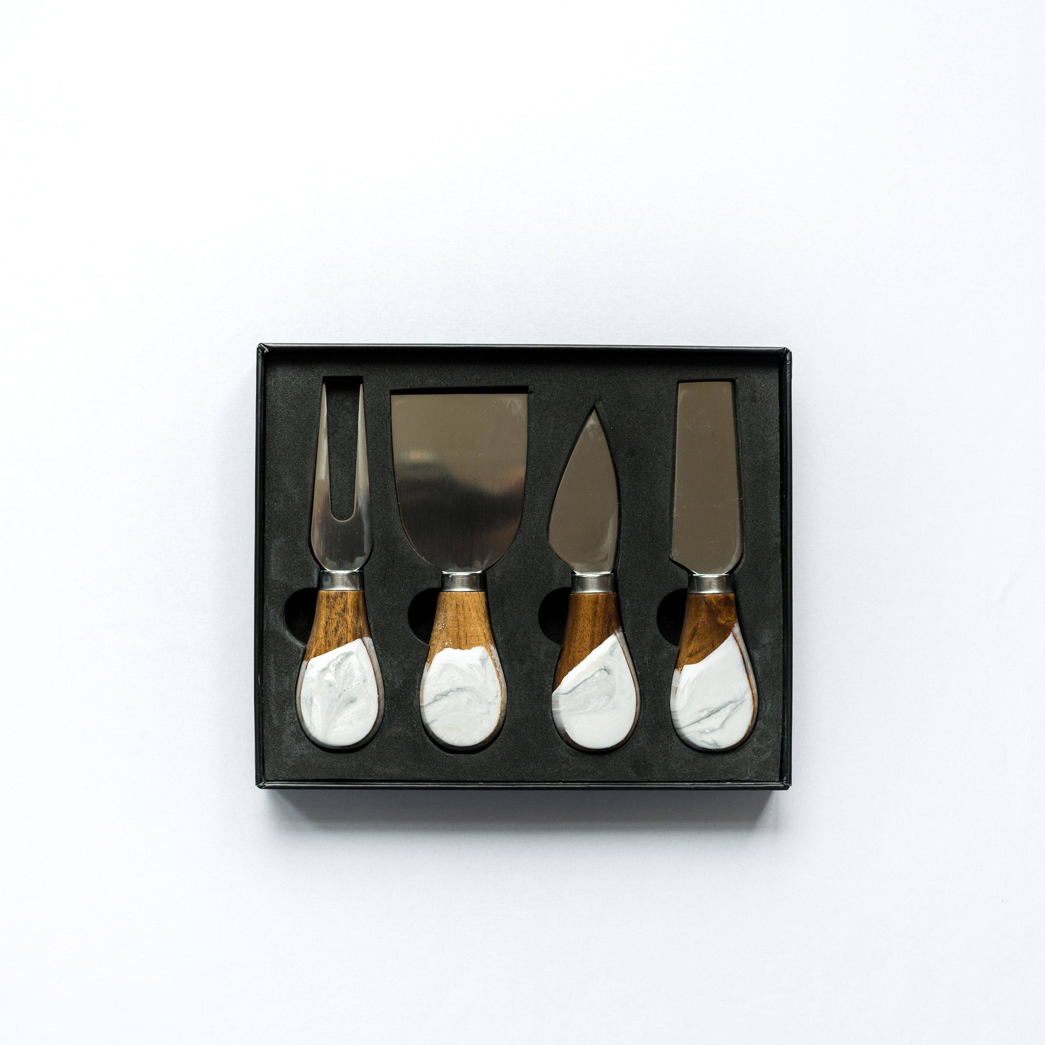 Resin Coated Cheese Knife Set - Set of 4