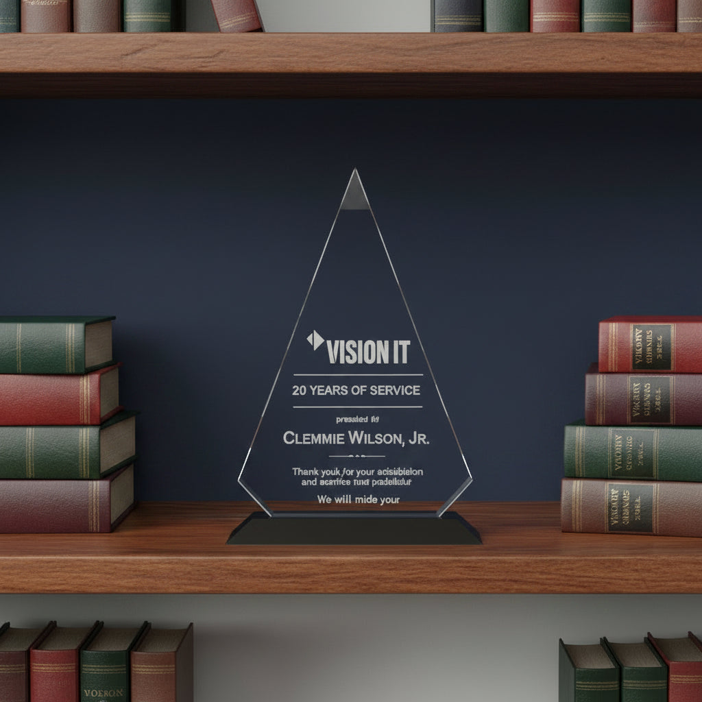Acrylic Triangle On Ebony Base-Awards &amp; Engraving