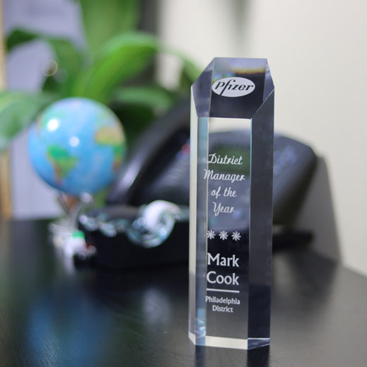 Acrylic Hexagon Tower-Awards &amp; Engraving