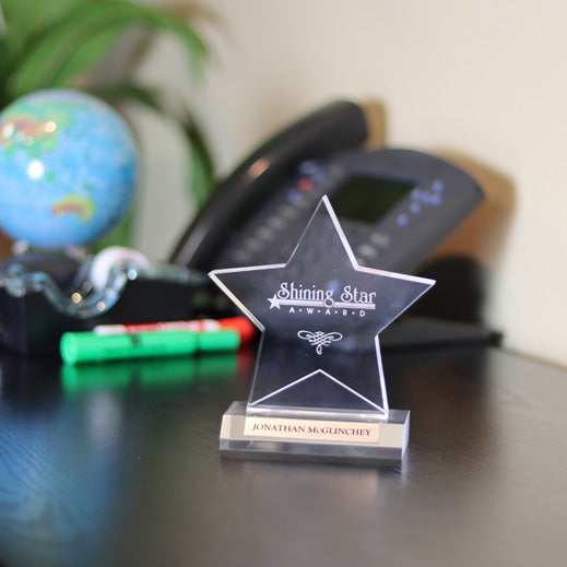 Acrylic Star On Base-Awards &amp; Engraving