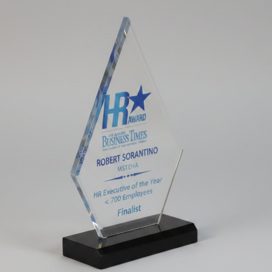 Acrylic Diamond On Ebony Base-Awards &amp; Engraving