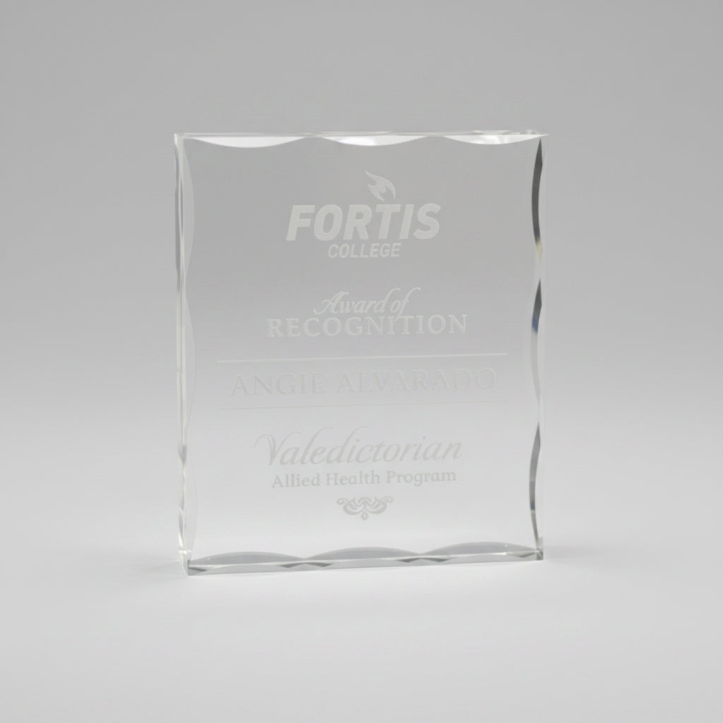 Acrylic Block with Scallop Edge-Awards &amp; Engraving